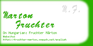 marton fruchter business card